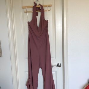 NWOT ROSE HALTERED JUMPSUIT